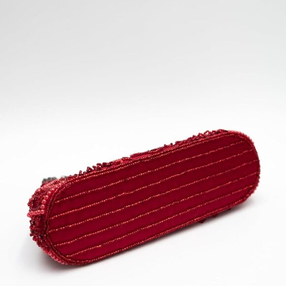 Vintage floral leaf beads sequins evening clutch bag Elegant formal women - Picture 7 of 7